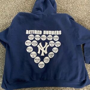Rare Navy Blue Yankees Retired Numbers Hoodie